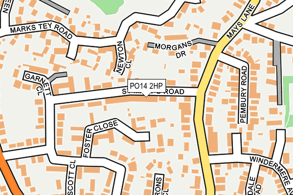 PO14 2HP map - OS OpenMap – Local (Ordnance Survey)
