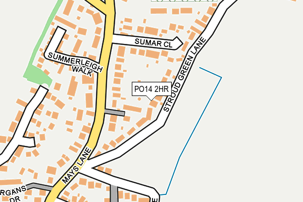 PO14 2HR map - OS OpenMap – Local (Ordnance Survey)