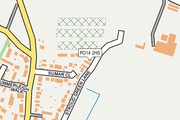 PO14 2HS map - OS OpenMap – Local (Ordnance Survey)