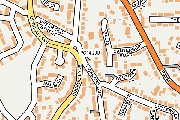 PO14 2JU map - OS OpenMap – Local (Ordnance Survey)