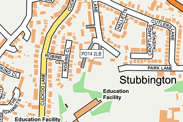 PO14 2LB map - OS OpenMap – Local (Ordnance Survey)