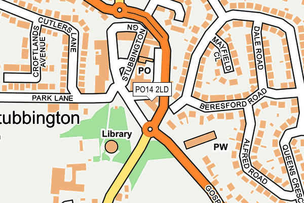 PO14 2LD map - OS OpenMap – Local (Ordnance Survey)