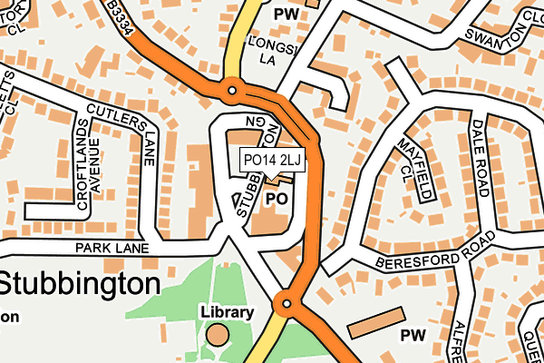 PO14 2LJ map - OS OpenMap – Local (Ordnance Survey)