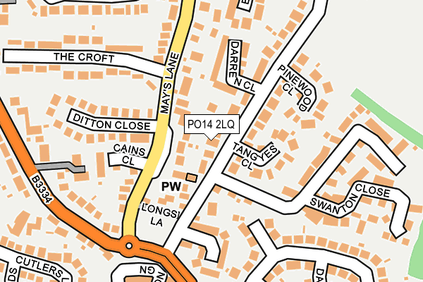 PO14 2LQ map - OS OpenMap – Local (Ordnance Survey)