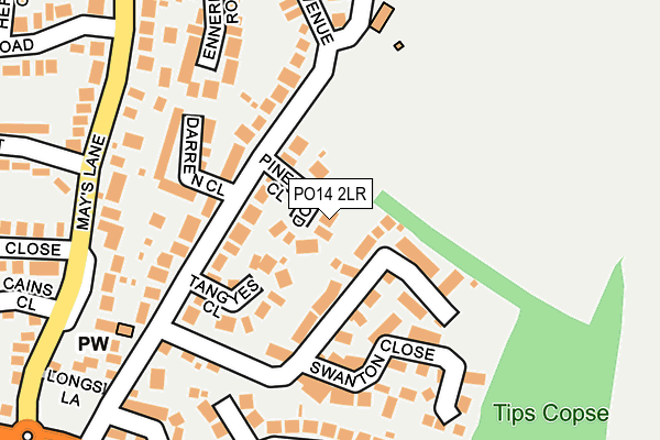 PO14 2LR map - OS OpenMap – Local (Ordnance Survey)