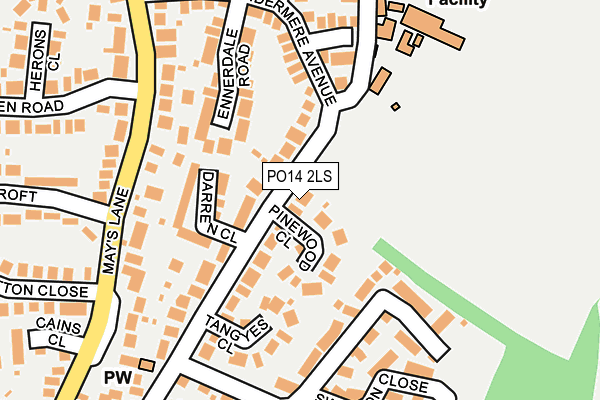 PO14 2LS map - OS OpenMap – Local (Ordnance Survey)