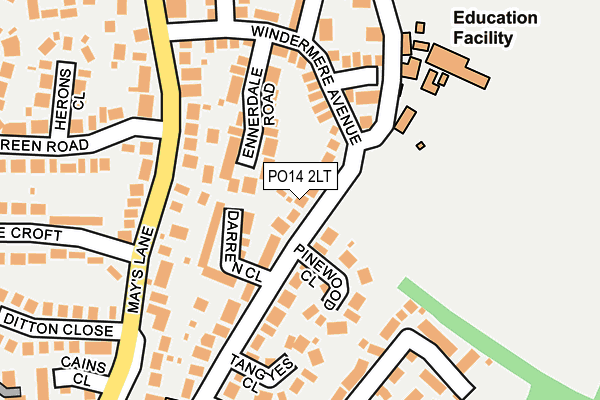 PO14 2LT map - OS OpenMap – Local (Ordnance Survey)