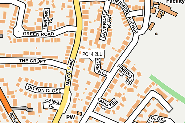 PO14 2LU map - OS OpenMap – Local (Ordnance Survey)