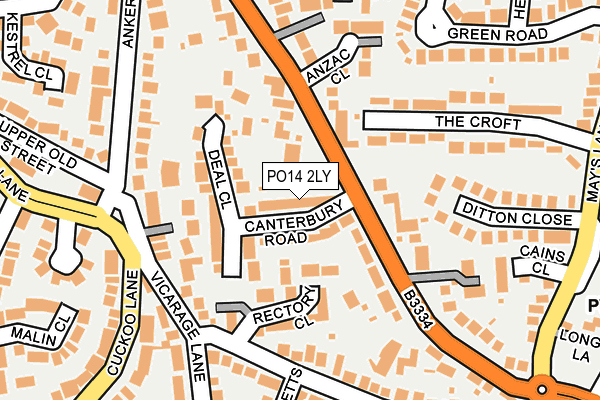 PO14 2LY map - OS OpenMap – Local (Ordnance Survey)