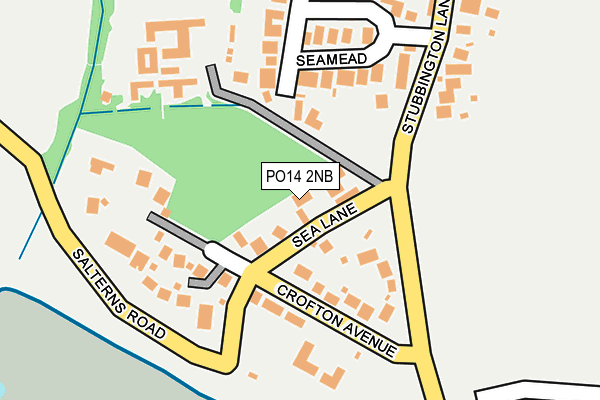 PO14 2NB map - OS OpenMap – Local (Ordnance Survey)