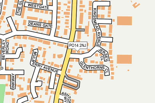 PO14 2NJ map - OS OpenMap – Local (Ordnance Survey)