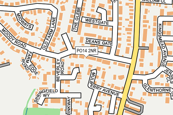 PO14 2NR map - OS OpenMap – Local (Ordnance Survey)