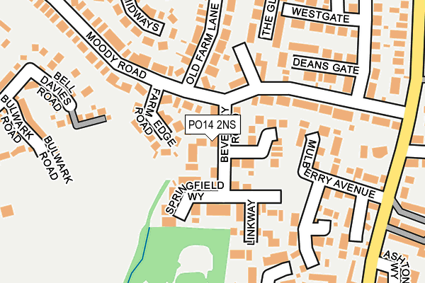PO14 2NS map - OS OpenMap – Local (Ordnance Survey)
