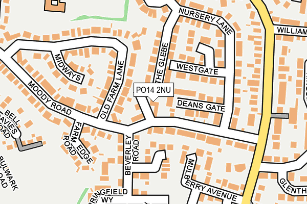 PO14 2NU map - OS OpenMap – Local (Ordnance Survey)