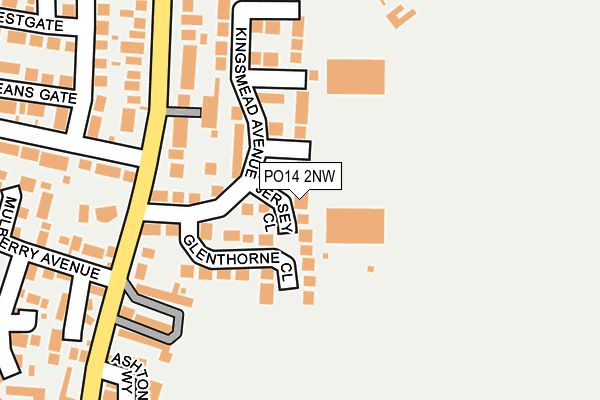 PO14 2NW map - OS OpenMap – Local (Ordnance Survey)