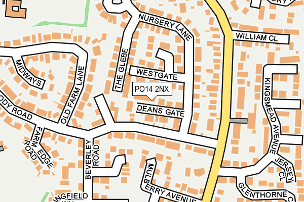 PO14 2NX map - OS OpenMap – Local (Ordnance Survey)