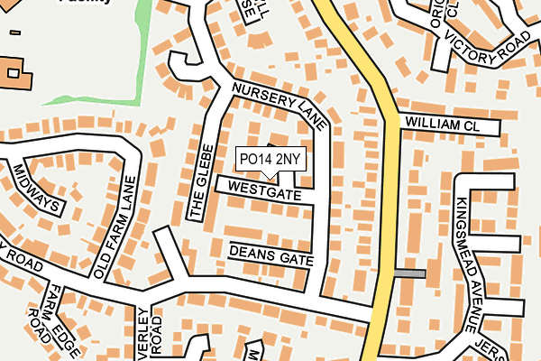 PO14 2NY map - OS OpenMap – Local (Ordnance Survey)