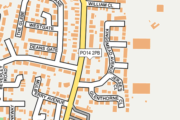 PO14 2PB map - OS OpenMap – Local (Ordnance Survey)