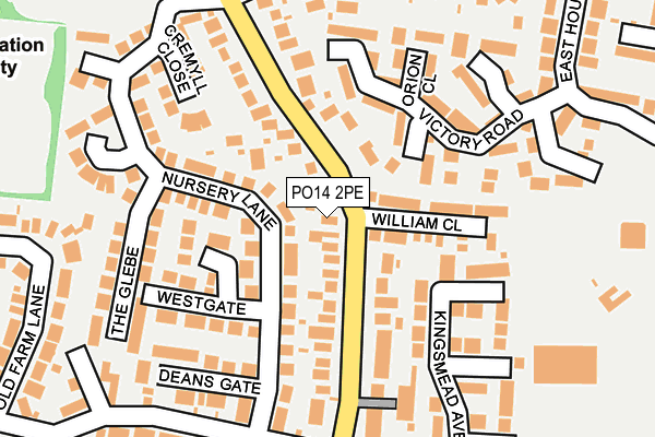PO14 2PE map - OS OpenMap – Local (Ordnance Survey)