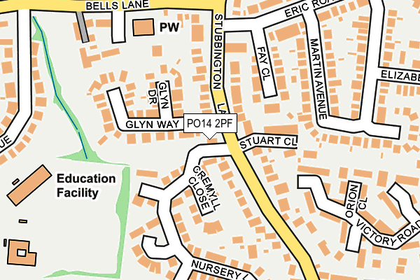 PO14 2PF map - OS OpenMap – Local (Ordnance Survey)