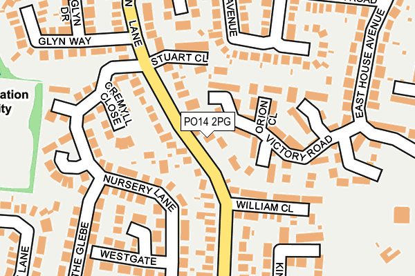 PO14 2PG map - OS OpenMap – Local (Ordnance Survey)