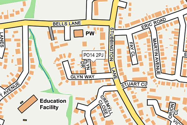 PO14 2PJ map - OS OpenMap – Local (Ordnance Survey)