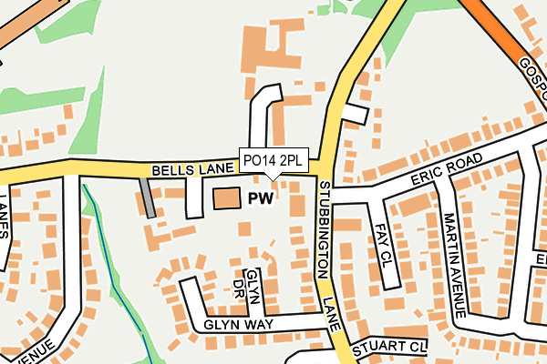 PO14 2PL map - OS OpenMap – Local (Ordnance Survey)