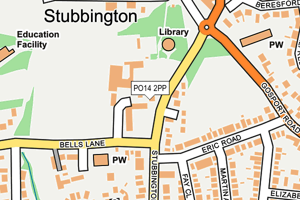 PO14 2PP map - OS OpenMap – Local (Ordnance Survey)