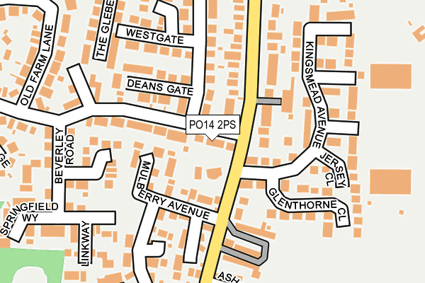 PO14 2PS map - OS OpenMap – Local (Ordnance Survey)