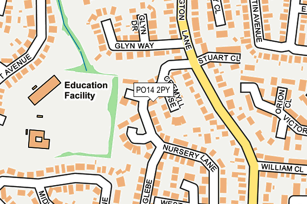 PO14 2PY map - OS OpenMap – Local (Ordnance Survey)