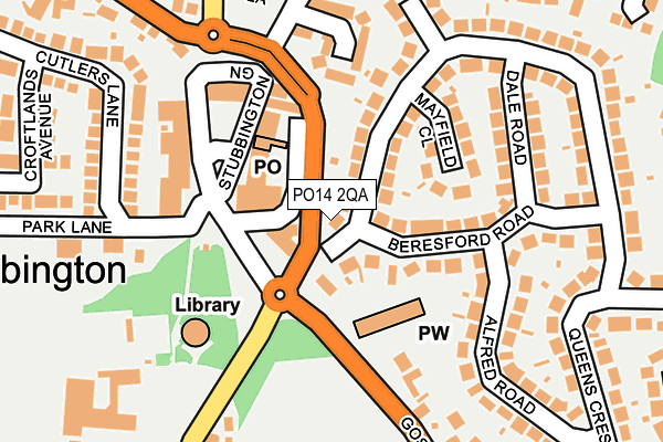 PO14 2QA map - OS OpenMap – Local (Ordnance Survey)