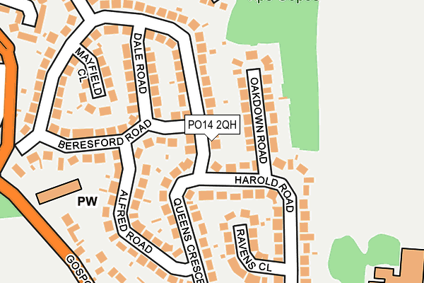 PO14 2QH map - OS OpenMap – Local (Ordnance Survey)