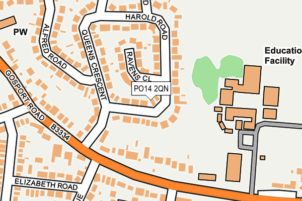 PO14 2QN map - OS OpenMap – Local (Ordnance Survey)