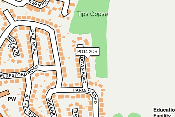 PO14 2QR map - OS OpenMap – Local (Ordnance Survey)