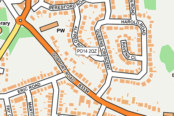 PO14 2QZ map - OS OpenMap – Local (Ordnance Survey)
