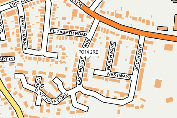 PO14 2RE map - OS OpenMap – Local (Ordnance Survey)