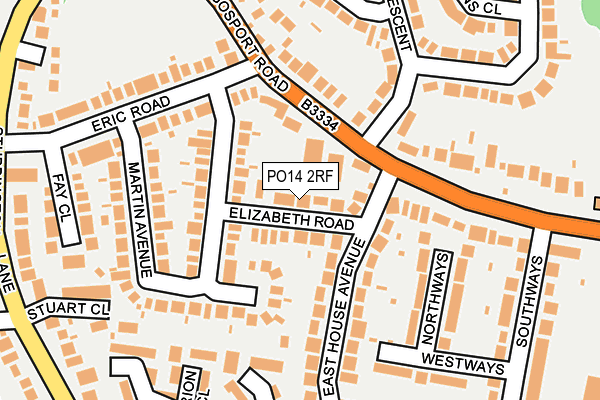 PO14 2RF map - OS OpenMap – Local (Ordnance Survey)