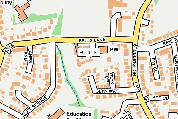 PO14 2RJ map - OS OpenMap – Local (Ordnance Survey)
