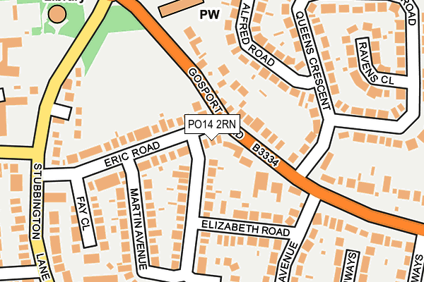 PO14 2RN map - OS OpenMap – Local (Ordnance Survey)