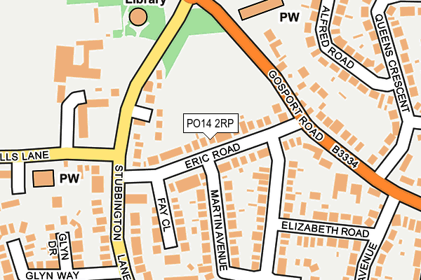 PO14 2RP map - OS OpenMap – Local (Ordnance Survey)