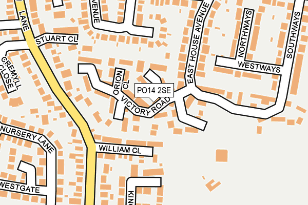 PO14 2SE map - OS OpenMap – Local (Ordnance Survey)
