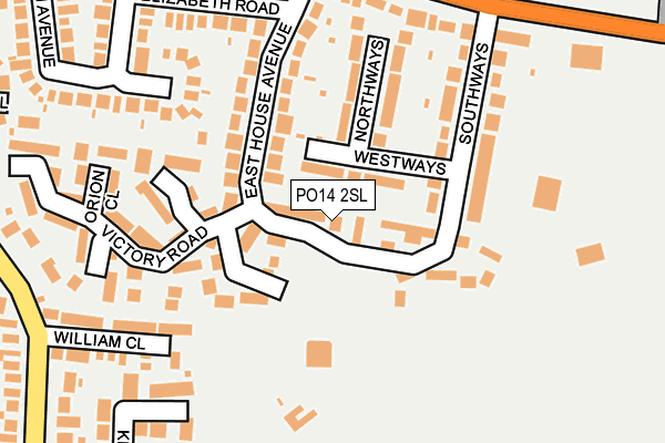 PO14 2SL map - OS OpenMap – Local (Ordnance Survey)