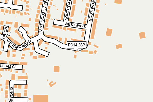 PO14 2SP map - OS OpenMap – Local (Ordnance Survey)