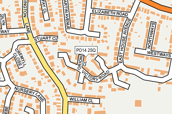 PO14 2SQ map - OS OpenMap – Local (Ordnance Survey)