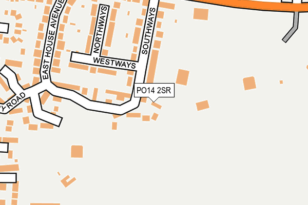 PO14 2SR map - OS OpenMap – Local (Ordnance Survey)
