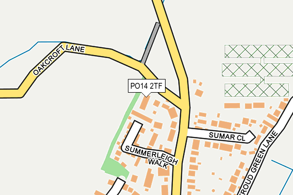PO14 2TF map - OS OpenMap – Local (Ordnance Survey)