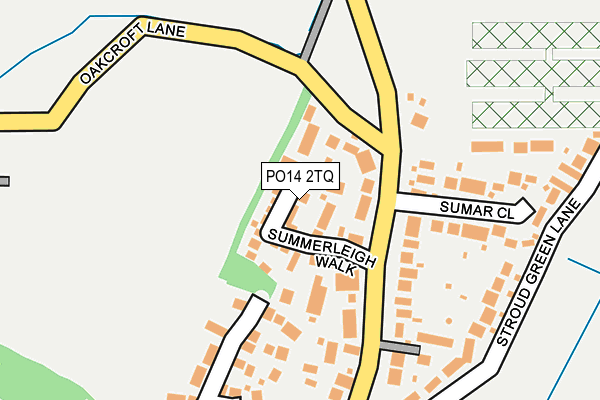 PO14 2TQ map - OS OpenMap – Local (Ordnance Survey)