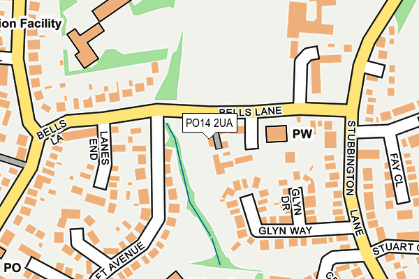 PO14 2UA map - OS OpenMap – Local (Ordnance Survey)