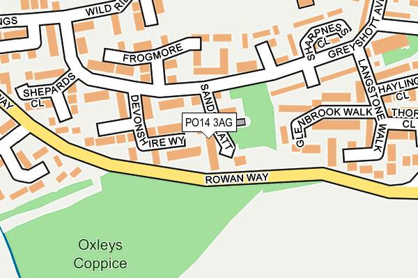 PO14 3AG map - OS OpenMap – Local (Ordnance Survey)