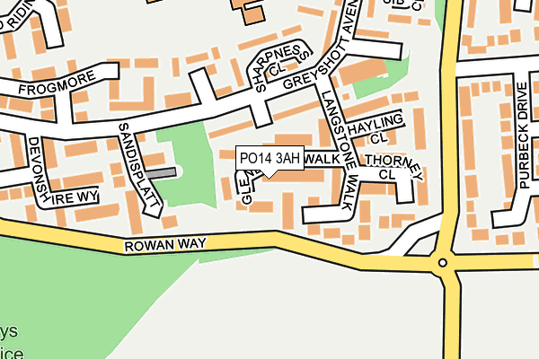 PO14 3AH map - OS OpenMap – Local (Ordnance Survey)